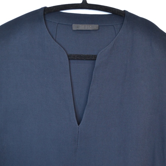 The Row Navy Minimal Tunic Dress | Quiet Luxury Mini Shift Dress - Picture 6 of 10